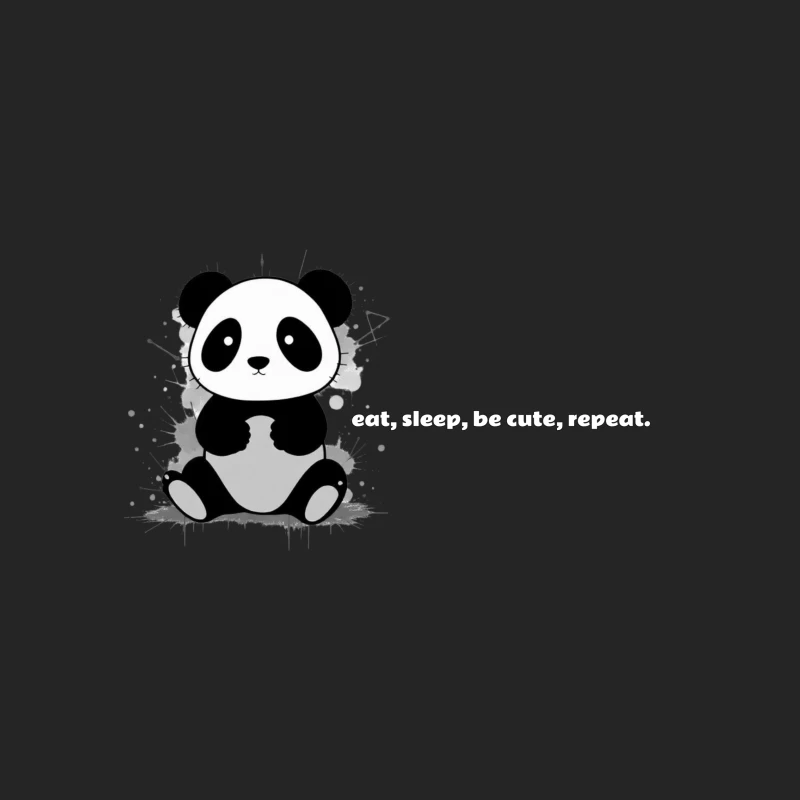 Cute Panda Illustration Male Pullover Sweatshirt