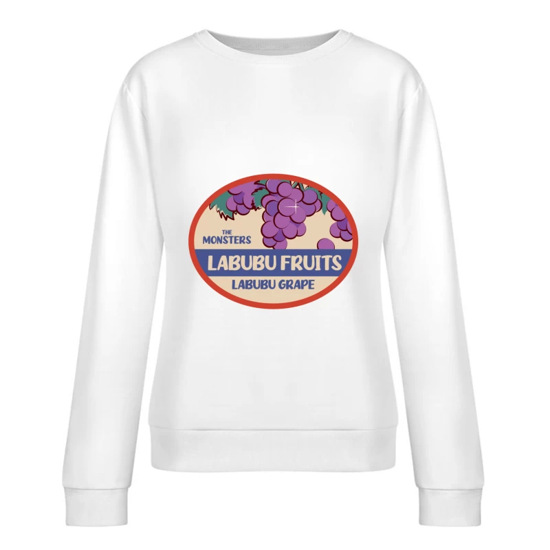 Labubu Fruchtetikett mit Trauben Damen Pullover Sweatshirt