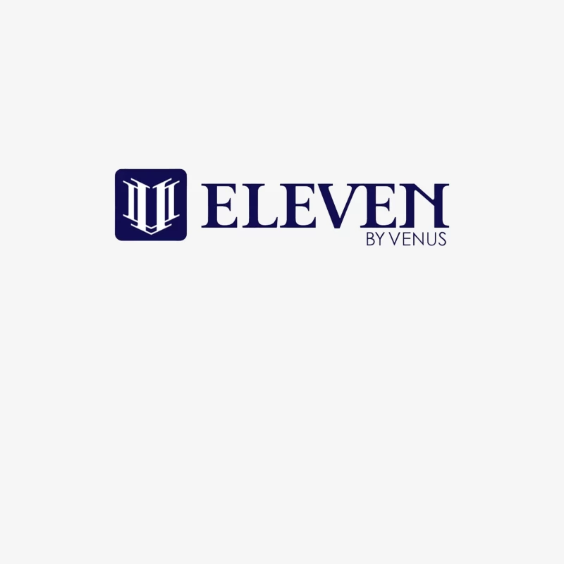 Modern Navy Blue Eleven by Venus Logo Design Female Long Sleeve T-Shirt