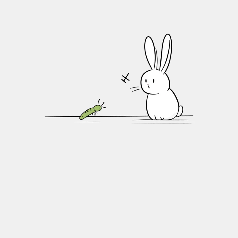 Cute Minimal Drawing of Rabbit Meeting Caterpillar Male Tank Top