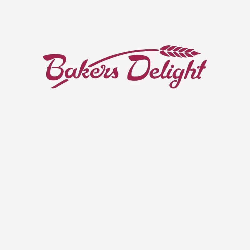 Bakers Delight Burgundy Cursive Logo with Wheat Symbol Female T-Shirt