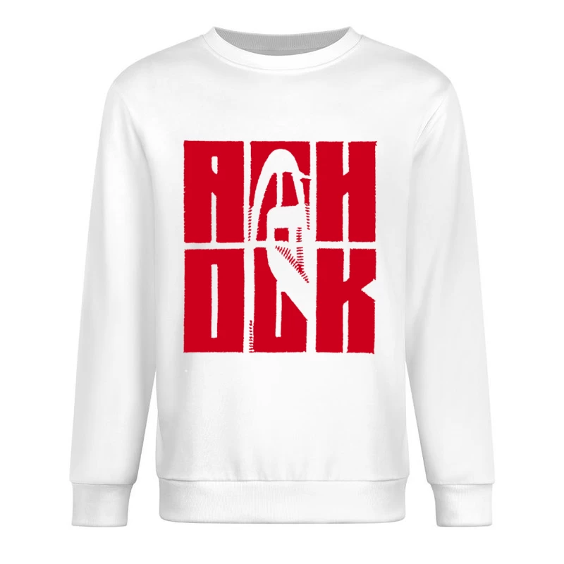 Rot-Schwarz-Design mit Silhouette Herren Pullover Sweatshirt