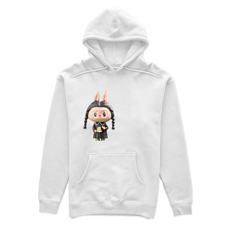 Niedliches Häschen in dunklem Kleid mit Blume Damen Pullover Hoodie