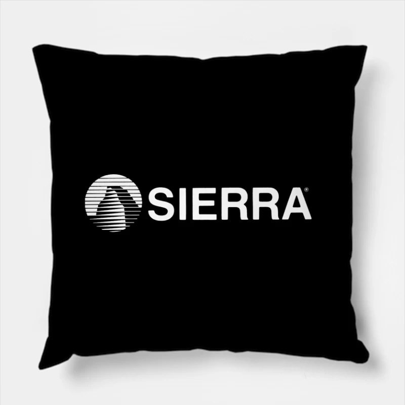 Vintage Sierra Entertainment Company Logo in White Throw Pillow