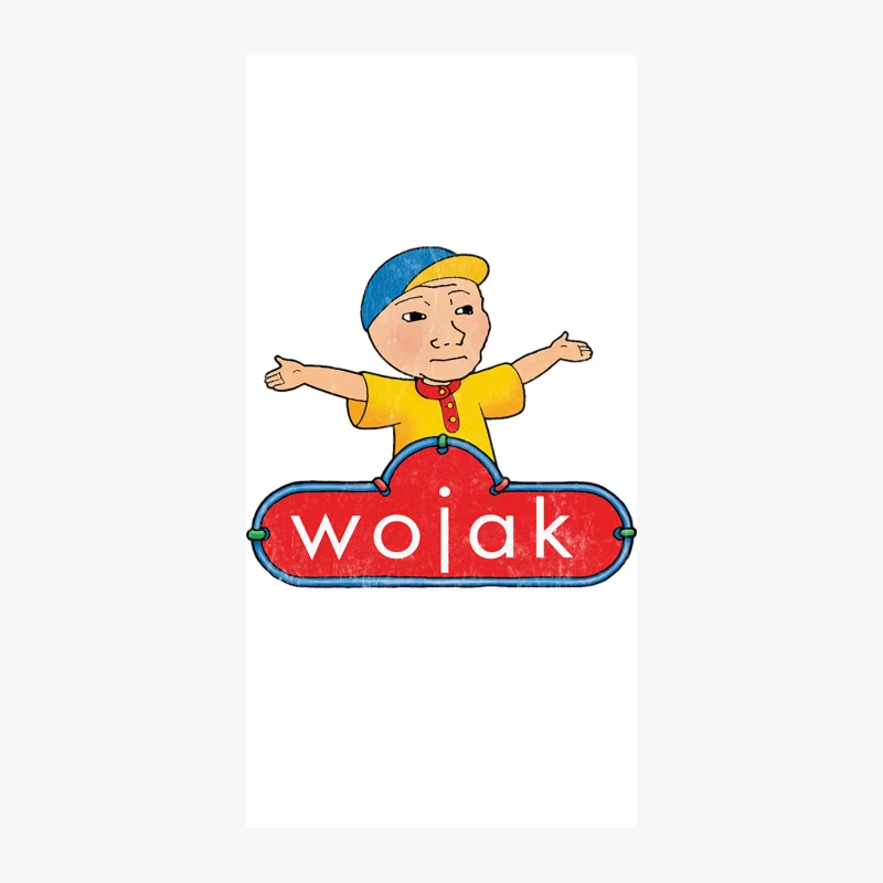 Caillou Wojak Meme Design iPhone Case