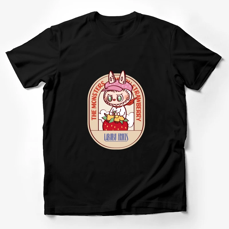 Süße Monster mit Erdbeeren Design Herren T-Shirt