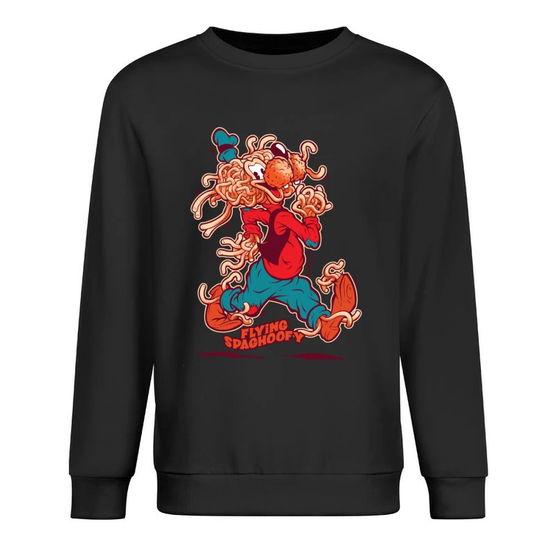 Whimsical Cartoon Character Made of Spaghetti Male Pullover Sweatshirt