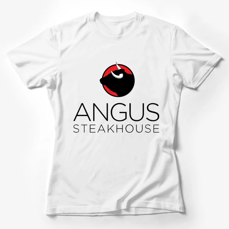 Angus Steakhouse Modern Logo with Bull Silhouette Female T-Shirt