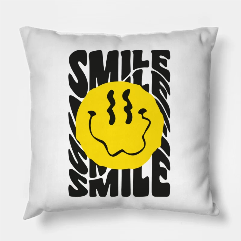 Trippy Smile – Psychedelic Vibes Throw Pillow