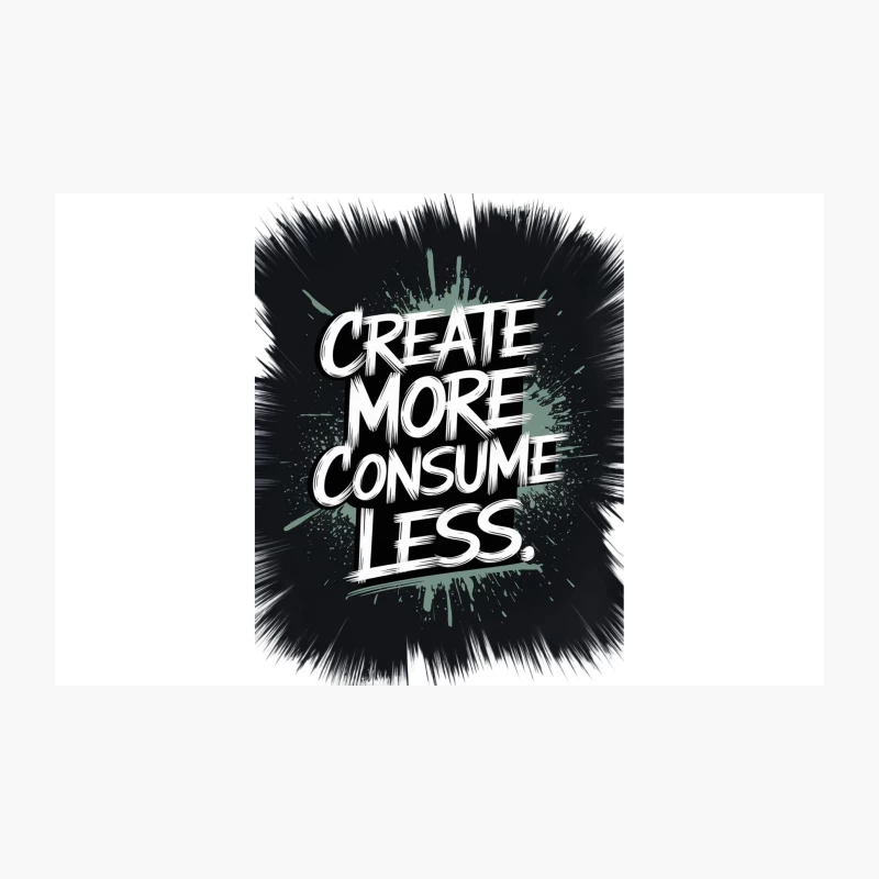 Inspiring Typography: Create More, Consume Less Travel Mug