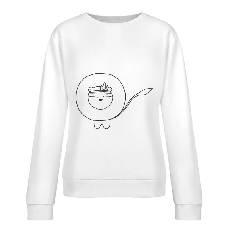 Dessin de lion adorable en ligne Femme Sweat-shirt à enfiler