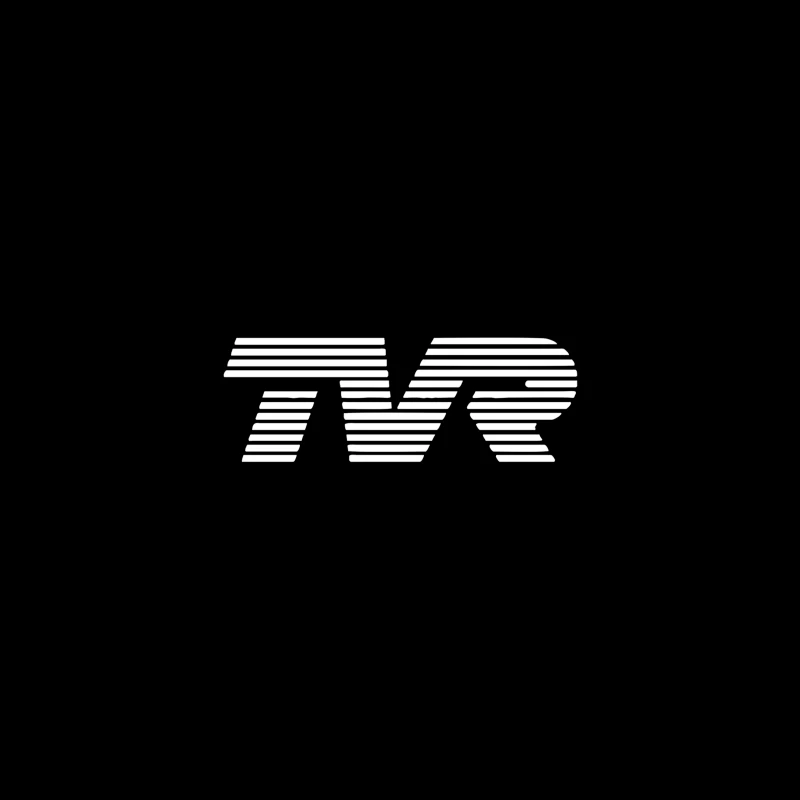 Minimalist TVR Logo Design with Line Pattern Travel Mug