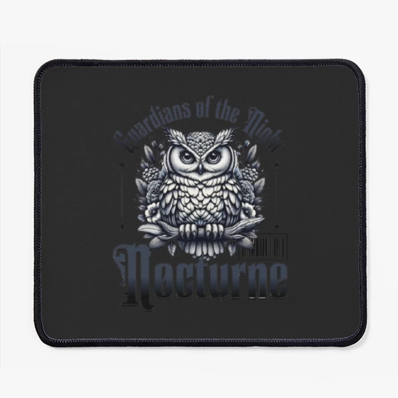 Gothic Night Guardian Owl Vintage Illustration Mouse Pad