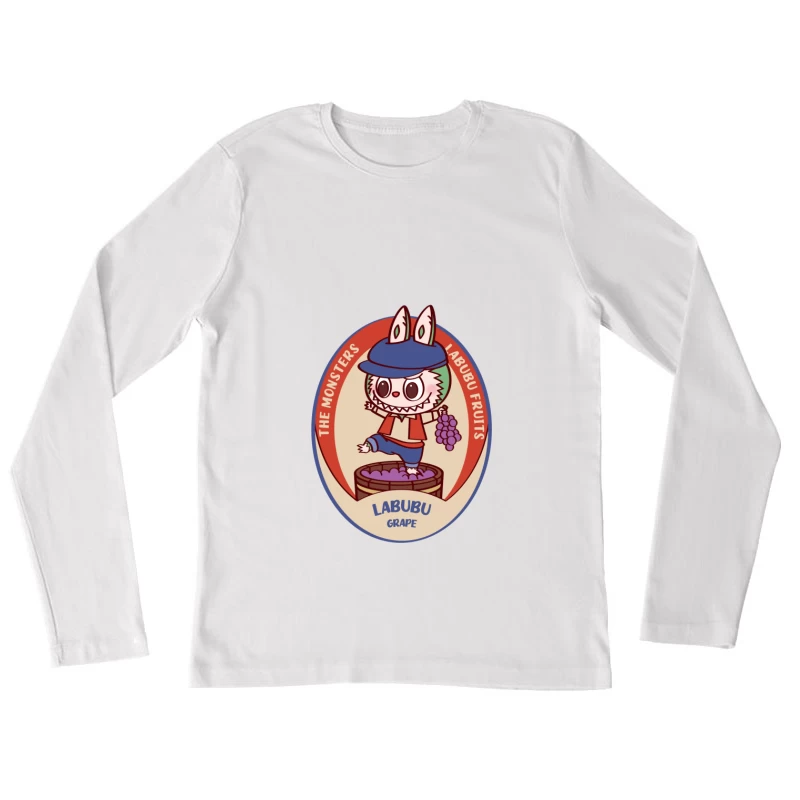 Labubu Traubenmonster Illustration Damen Langarm T-Shirt