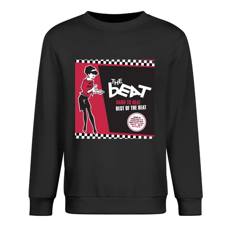 "Hard to Beat: Best of The Beat" Ska Music Album Cover with Red and Black Design Male Pullover Sweatshirt