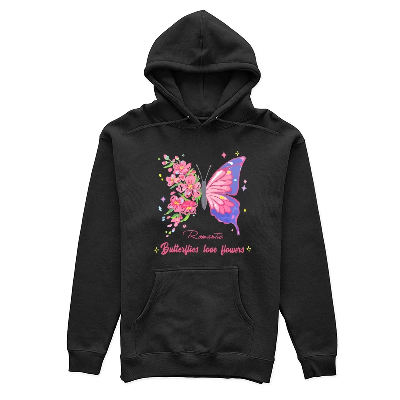 Romantische Schmetterlinge und Blumen Damen Pullover Hoodie