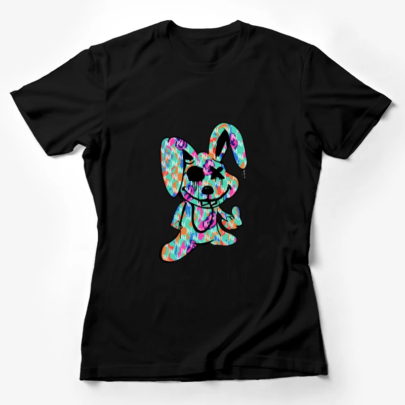 Farbenfroher Hase mit Muster Damen T-Shirt