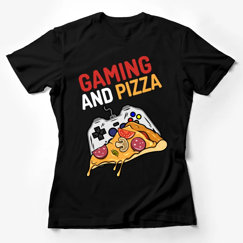 Gaming und Pizza Spaß Damen T-Shirt