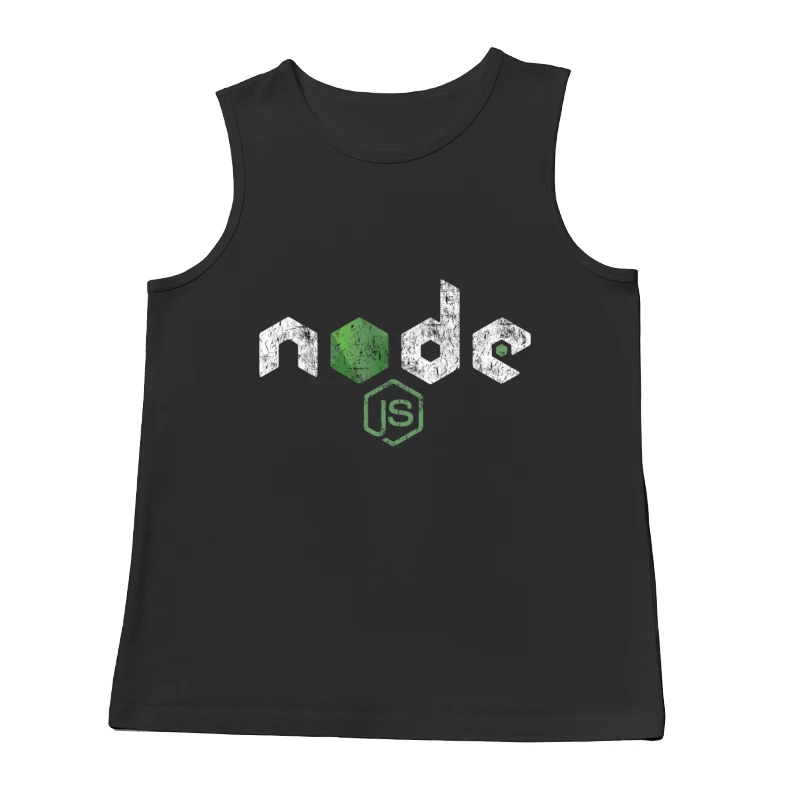 Node.js Programming Technology Logo with Distressed Effect Male Tank Top