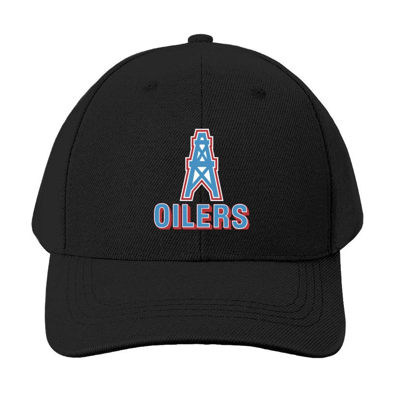 Houston Oilers Vintage NFL Team Logo with Oil Derrick Symbol Baseball Cap