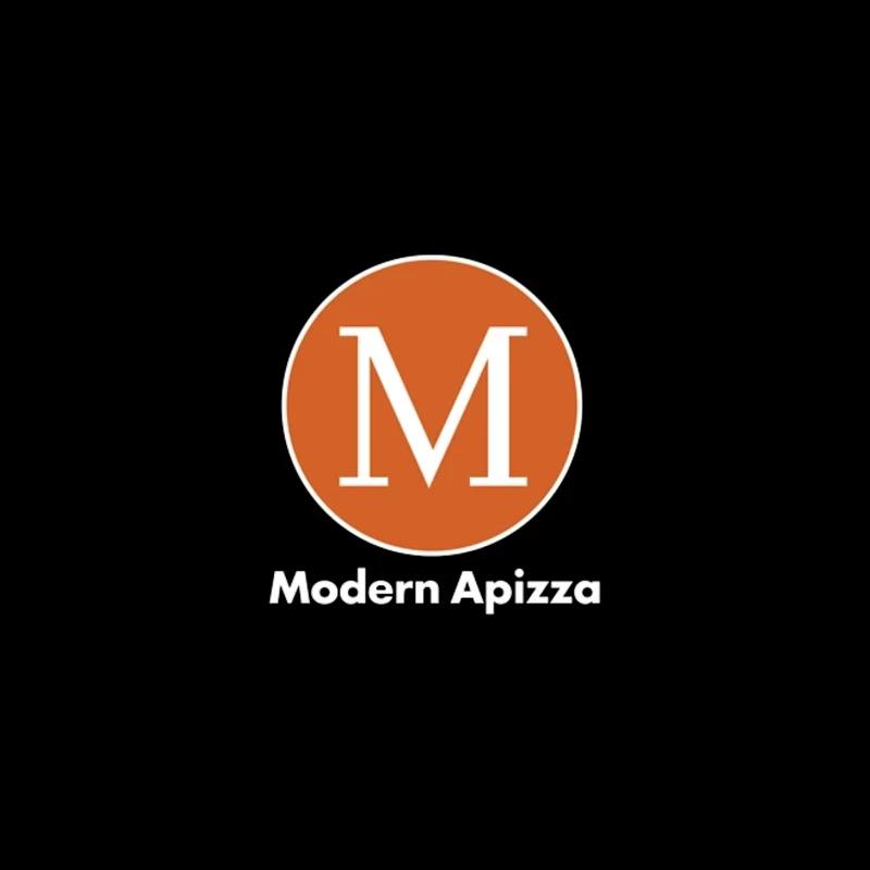 Modern Minimalist Orange Circle M Logo for Apizza Restaurant Travel Mug