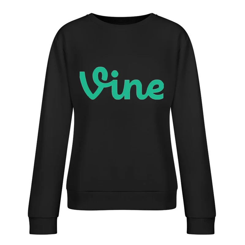 Vine Social Media Platform Green Logo Female Pullover Sweatshirt