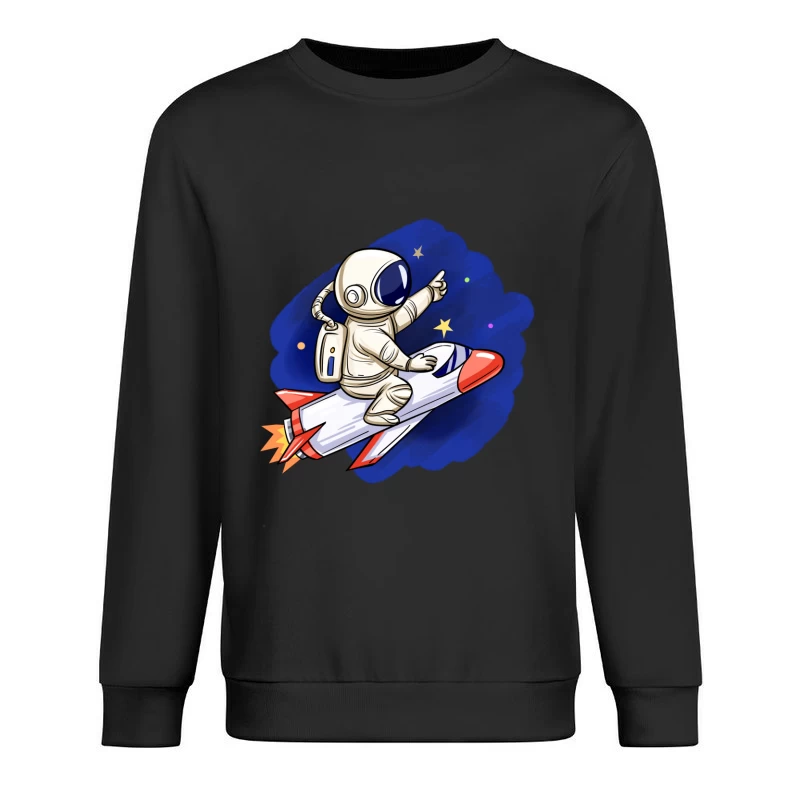Astronaut auf Rakete im Weltraum Herren Pullover Sweatshirt