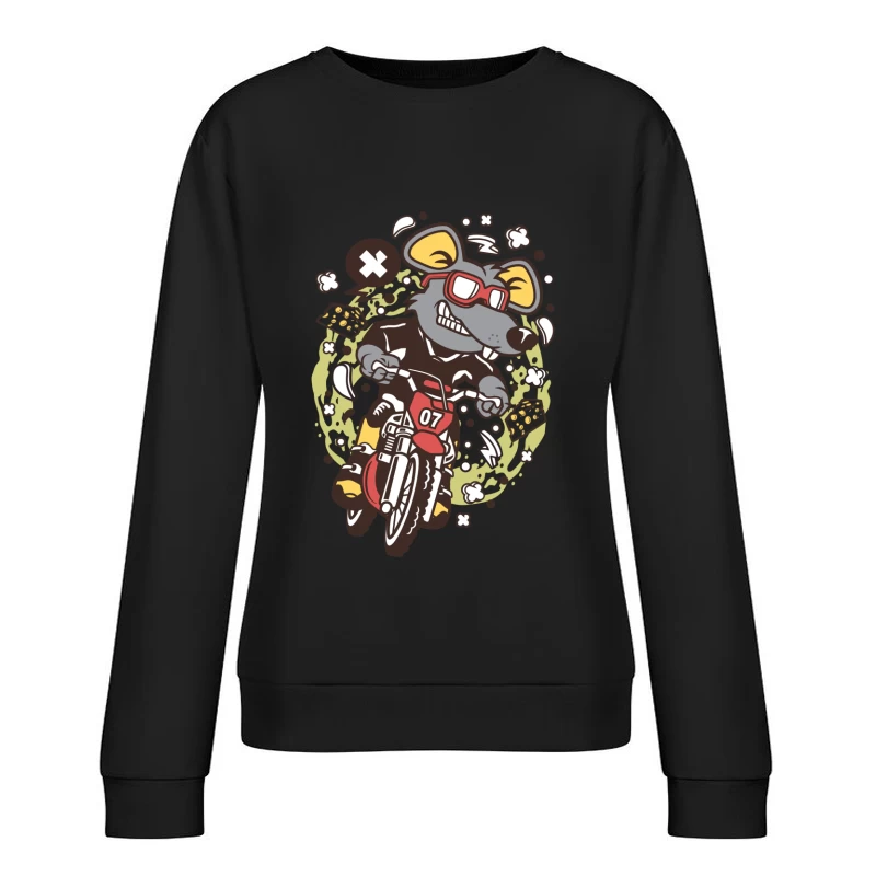 Souris intrépide sur une moto Femme Sweat-shirt à enfiler