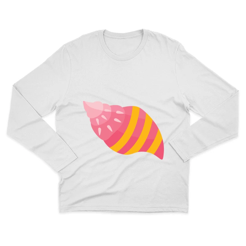 Coquillage tropical rose et jaune Homme Manches Longues T-Shirt