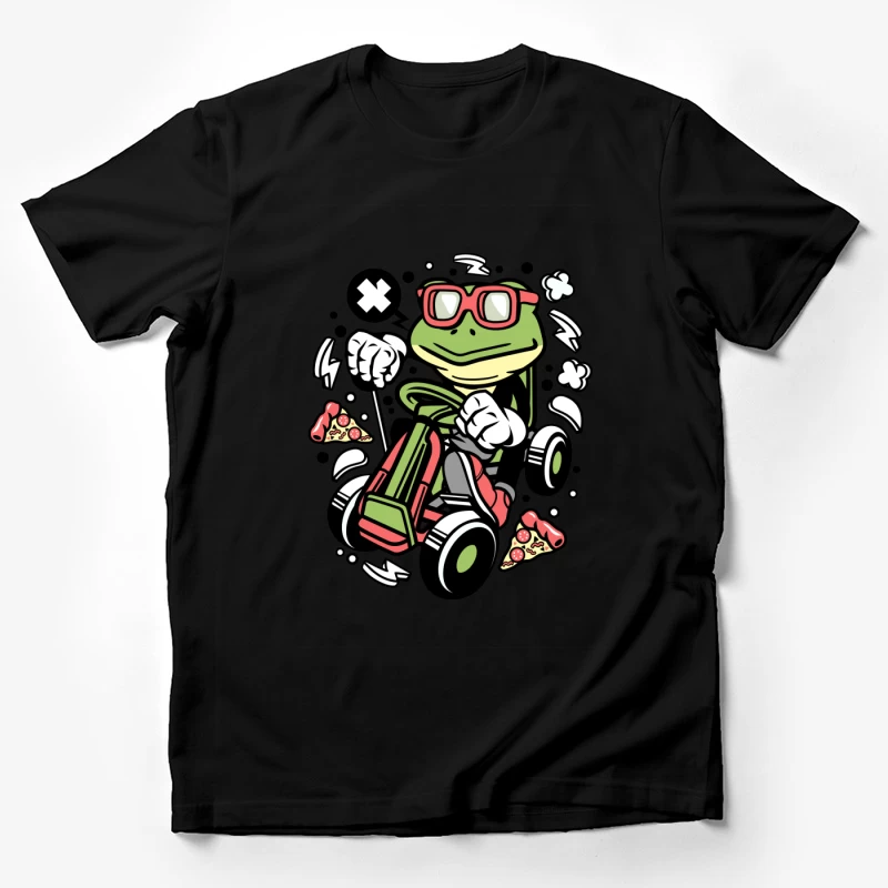 Grenouille cool en kart avec pizza Homme T-Shirt