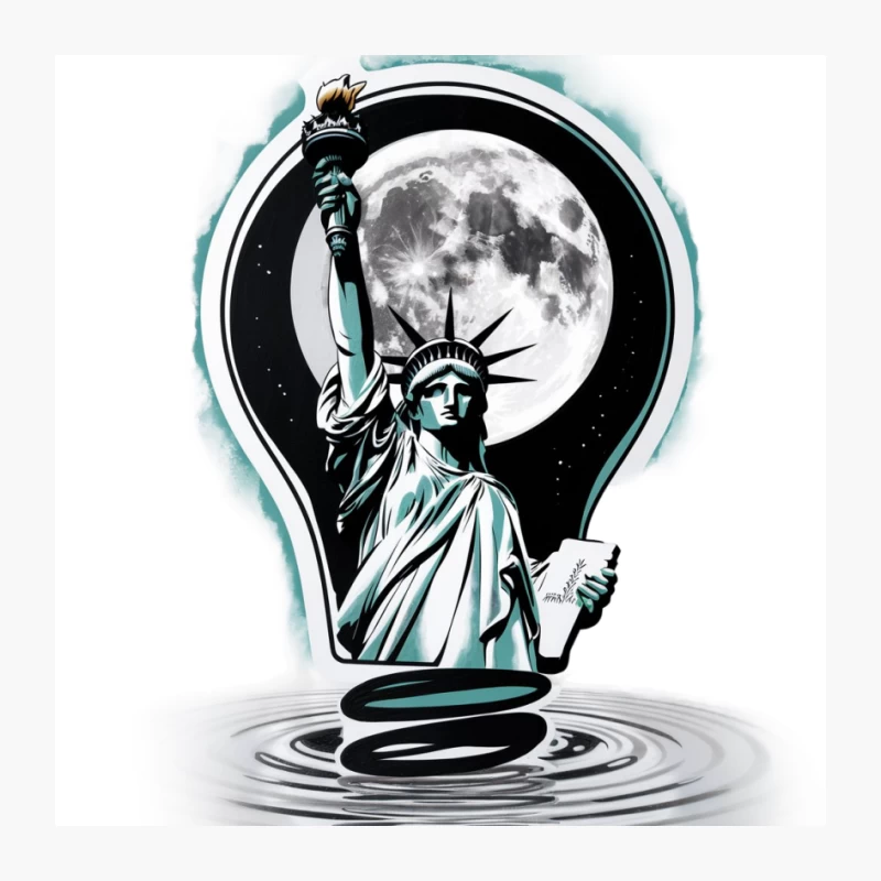 Illuminating Liberty: A Surreal Fusion of Icon and Innovation Pin