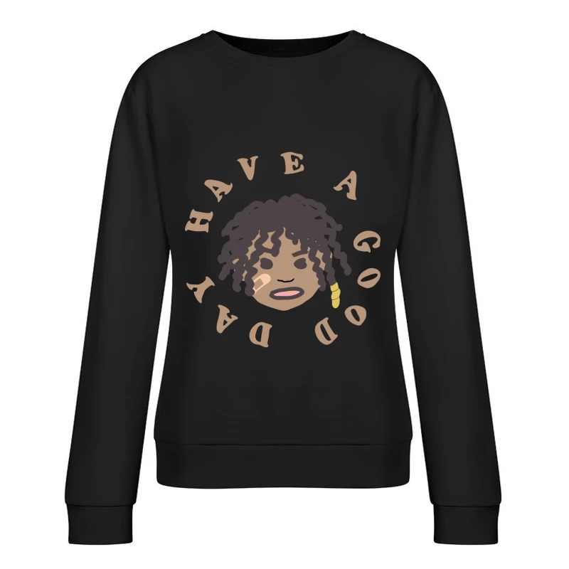 Fröhlicher Tag Design mit Gesicht Damen Pullover Sweatshirt