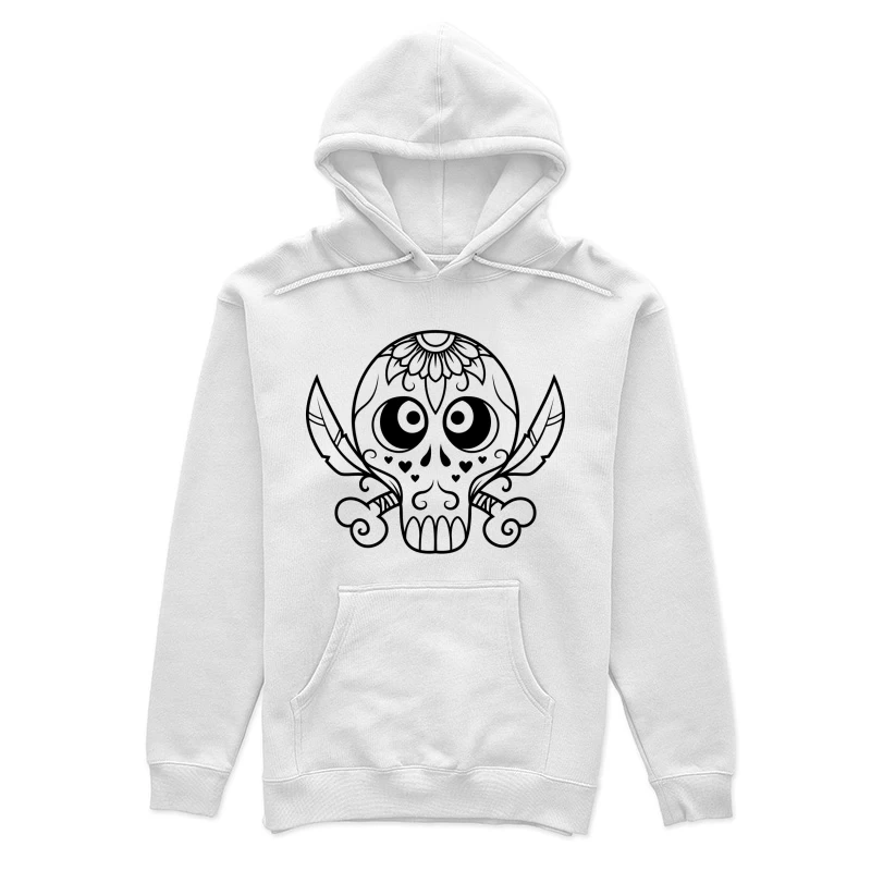 Crâne stylisé avec dagues croisées Femme Sweat à capuche