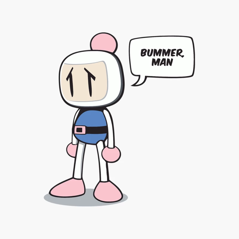 Cute Cartoon Character "Bummer Man" with Speech Bubble Cotton Tote Bag