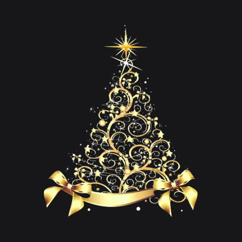 Sapin de Noël doré avec rubans Homme Sweat à capuche
