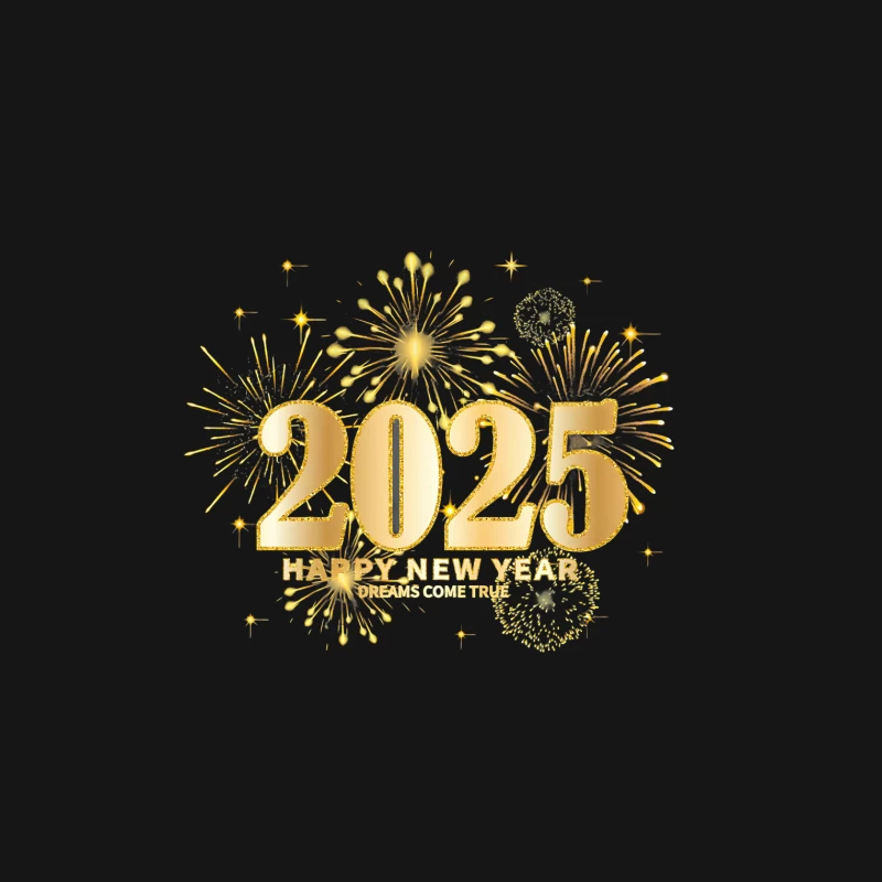 Frohes neues Jahr 2025 mit Feuerwerk Herren T-Shirt