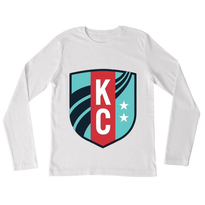 KC Sports Shield Logo with Stars Female Long Sleeve T-Shirt