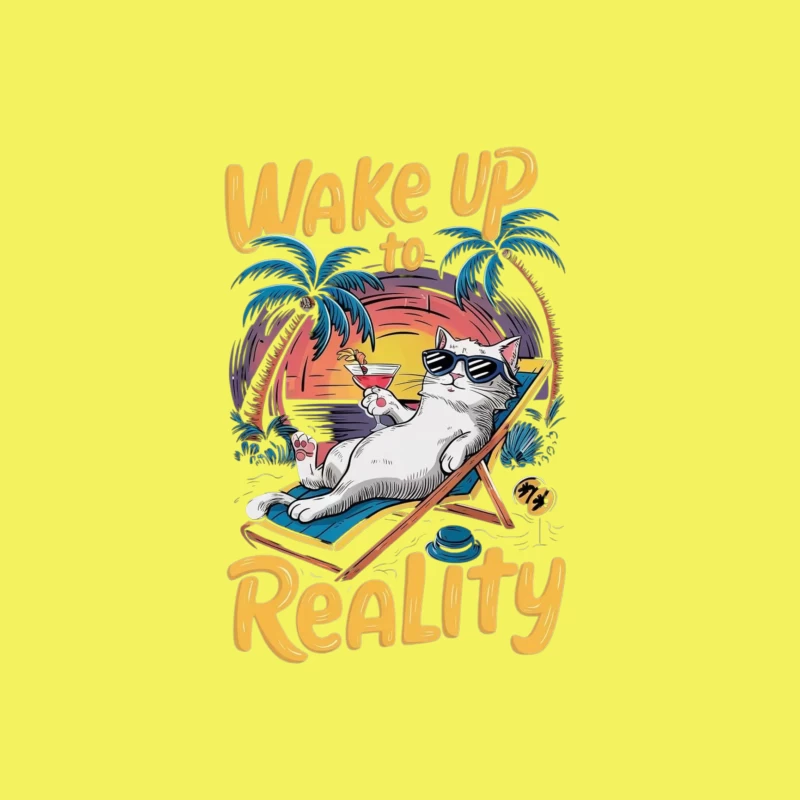 Chill Cat on Vacation: Wake Up to Reality iPhone Case