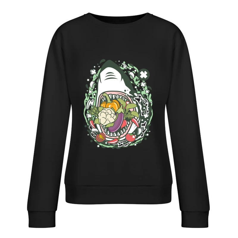 Requin végétarien gourmand Femme Sweat-shirt à enfiler