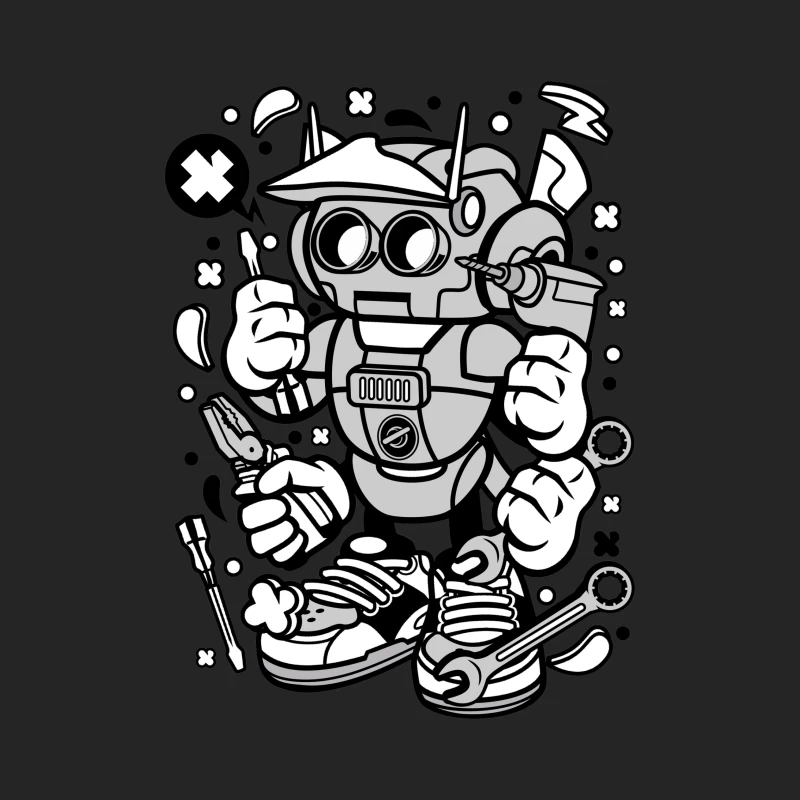 Robot bricoleur avec outils Homme Sweat-shirt à enfiler