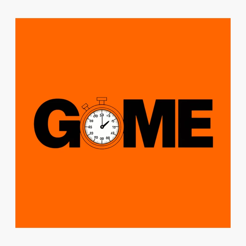 Game Time Typography with Stopwatch Design Throw Pillow