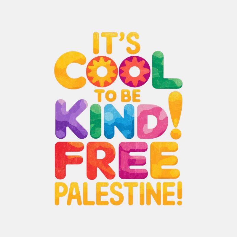 Colorful Typography Promoting Kindness and Freedom for Palestine Male Tank Top