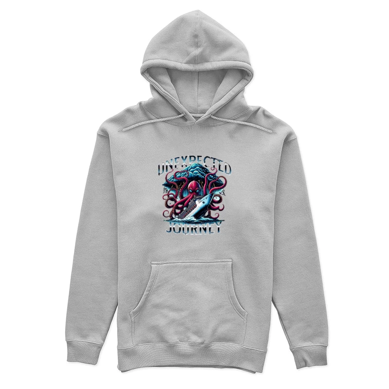 Giant Octopus Attacking Cruise Ship Artistic Illustration Female Pullover Hoodie