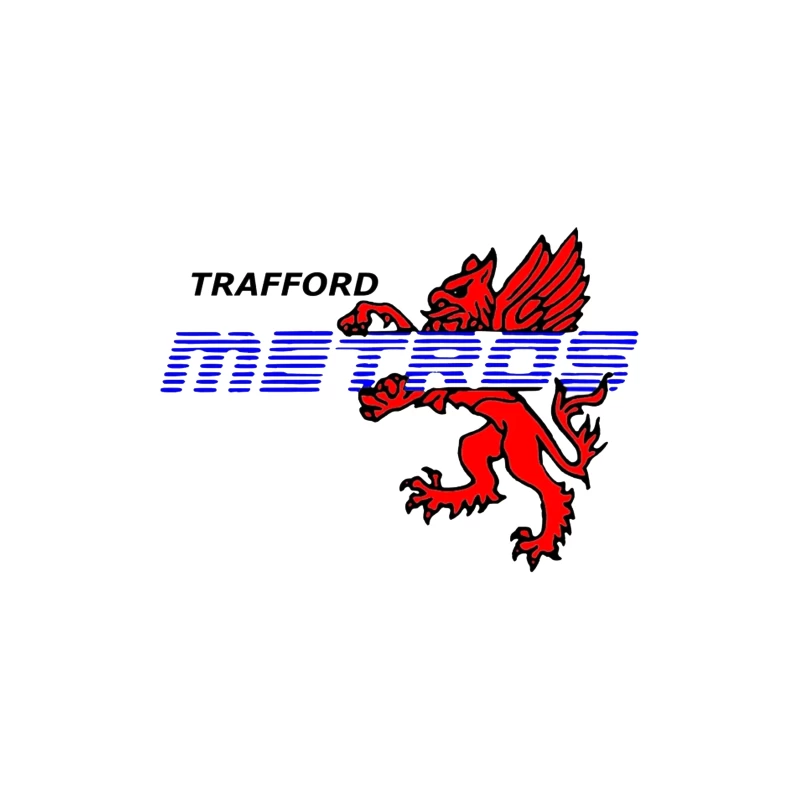 Trafford Metro Transit Logo with Red Heraldic Dragon Travel Mug