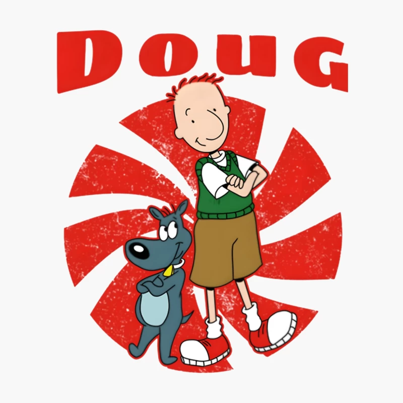 Doug and Porkchop: Classic Nickelodeon Cartoon Characters Cotton Tote Bag