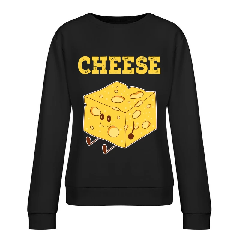 Lustiger Käse-Charakter Illustration Damen Pullover Sweatshirt