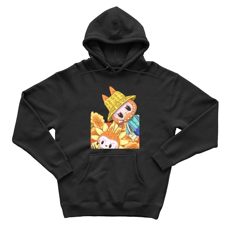 Sonnenblumenfiguren mit Strohhut Herren Pullover Hoodie