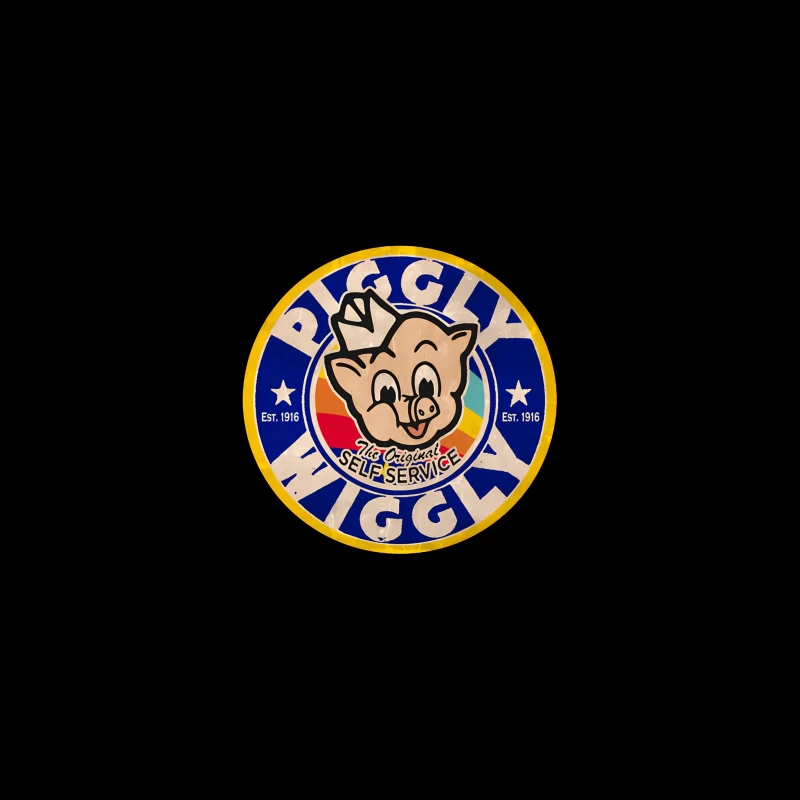 Vintage Piggly Wiggly Supermarket Logo - The Original Self Service Store Since 1916 Desk Mat