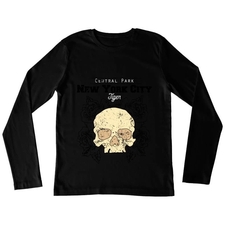 Crâne Central Park Tigre Femme Manches Longues T-Shirt