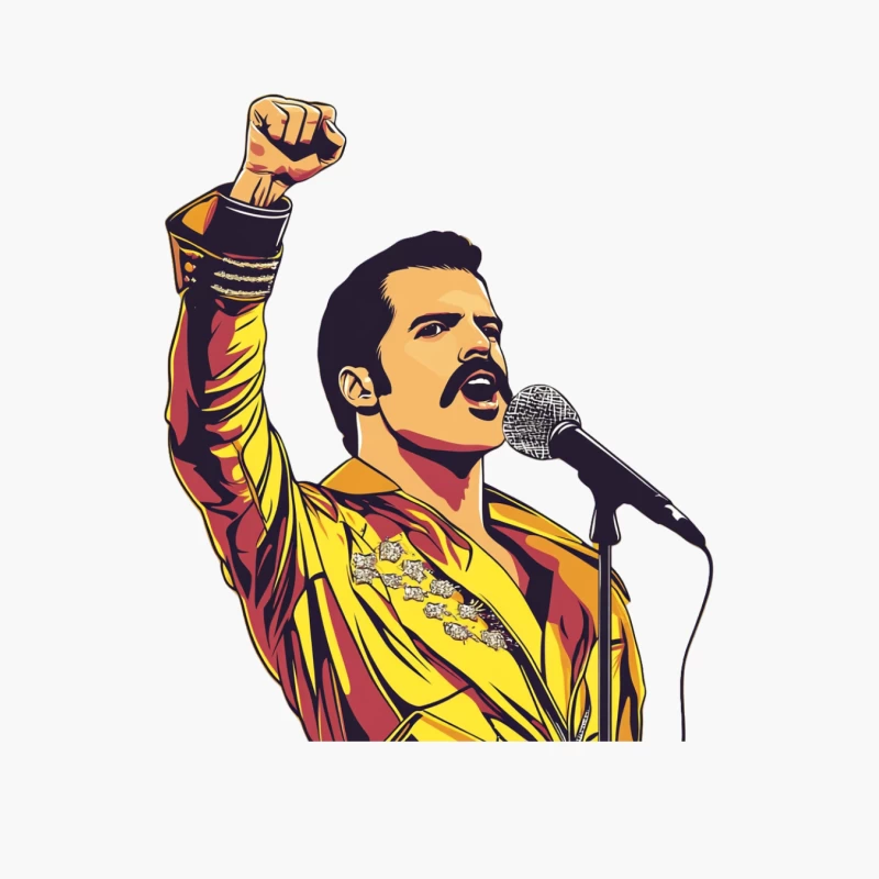 Iconic 1970s Singer Performing with Raised Fist Cotton Tote Bag